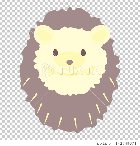 一隻蜷縮著身子的可愛刺蝟的插圖。 一隻蜷縮著身子的可愛刺蝟的插圖。 142749671