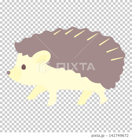 A full-body illustration of a cute hedgehog walking sideways. A full-body illustration of a cute hedgehog walking sideways. 142749672