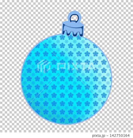 Blue Polka Dot Christmas Ornament Ball Isolated 142750164