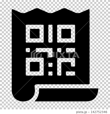 QR code icon printed on the receipt QR code icon printed on the receipt 142752346