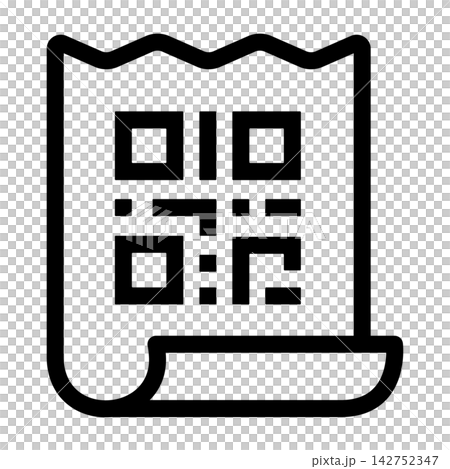 QR code icon printed on the receipt QR code icon printed on the receipt 142752347