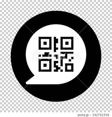 Speech bubble frame and QR code icon Speech bubble frame and QR code icon 142752356