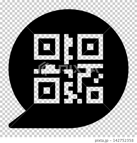 Speech bubble frame and QR code icon Speech bubble frame and QR code icon 142752358