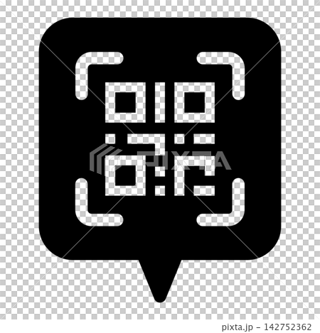 Speech bubble frame and QR code icon Speech bubble frame and QR code icon 142752362