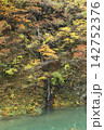 紅葉に染まる滝 142752376