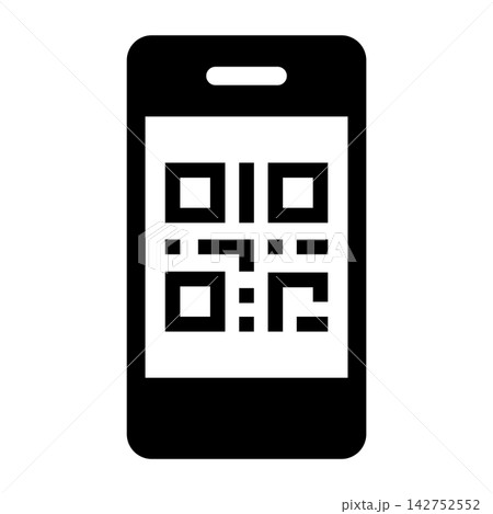 QRコードが表示されたスマホ　アイコン 142752552