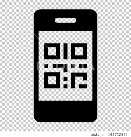 QRコードが表示されたスマホ　アイコン 142752552