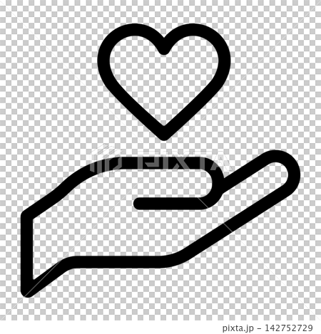 A hand supporting a heart (icon) A hand supporting a heart (icon) 142752729