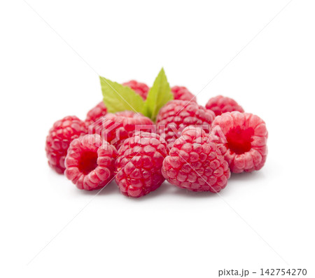 Raspberry with leaves 142754270