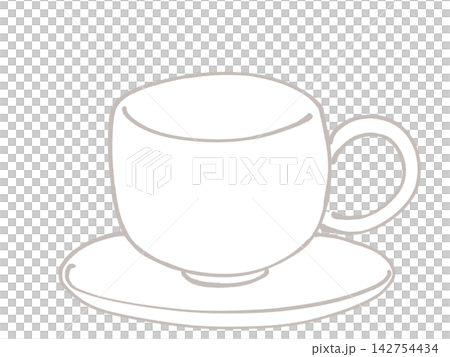 一個空的白色咖啡杯的插圖 一個空的白色咖啡杯的插圖 142754434