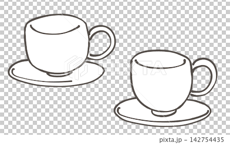 一個空的白色咖啡杯的插圖 一個空的白色咖啡杯的插圖 142754435
