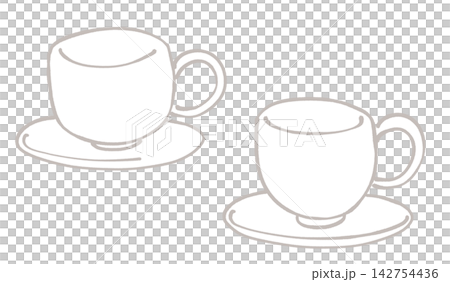 一個空的白色咖啡杯的插圖 一個空的白色咖啡杯的插圖 142754436