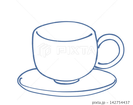からっぽの白いコーヒーカップのイラスト からっぽの白いコーヒーカップのイラスト 142754437