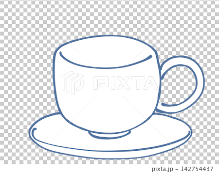 からっぽの白いコーヒーカップのイラスト からっぽの白いコーヒーカップのイラスト 142754437
