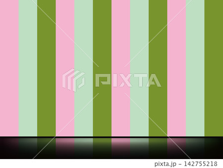 桜色と若草色の縦縞による和モダンな抽象背景 142755218