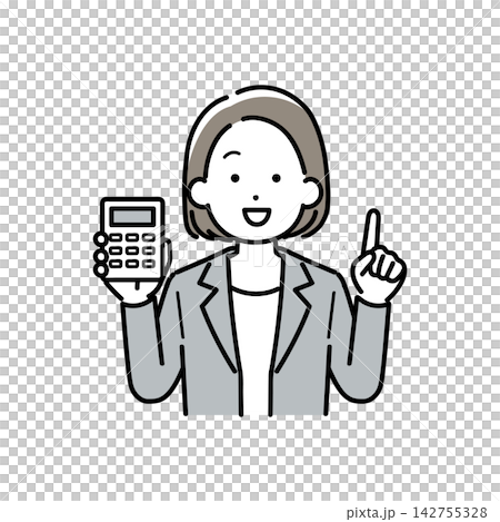 An illustration of a man in a suit explaining something while holding a calculator. An illustration of a man in a suit explaining something while holding a calculator. 142755328