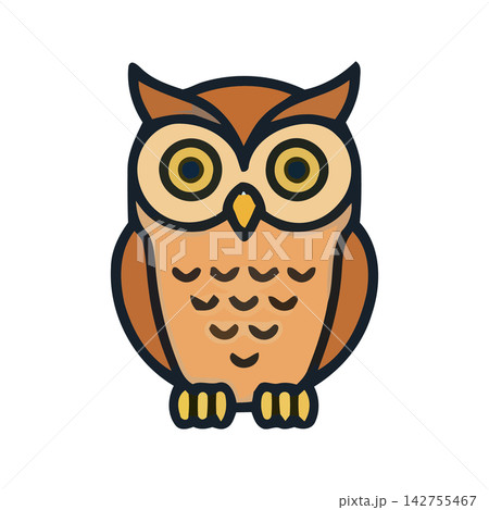 Adorable cartoon owl illustration vector, perfect for education or nature-themed branding and designs. Adorable cartoon owl illustration vector, perfect for education or nature-themed branding and designs. 142755467