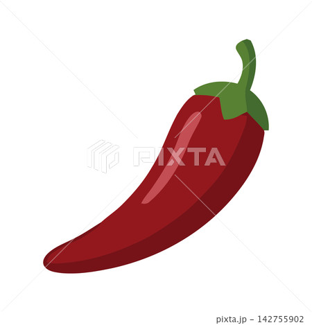 Essential vector illustration of bright red chili pepper, ideal graphic element for cuisine, spices, and hot food labeling. 142755902