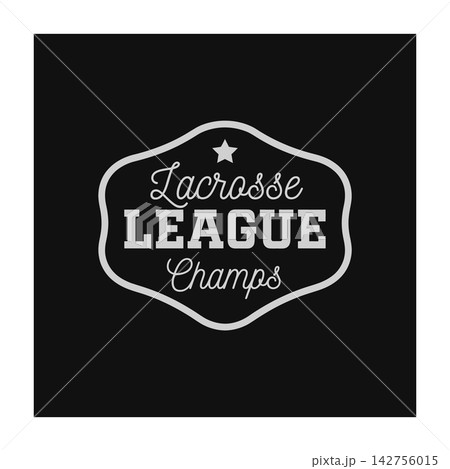 Lacrosse League Champs Badge Emblem Design for Sports Team Apparel and Uniforms Lacrosse League Champs Badge Emblem Design for Sports Team Apparel and Uniforms 142756015