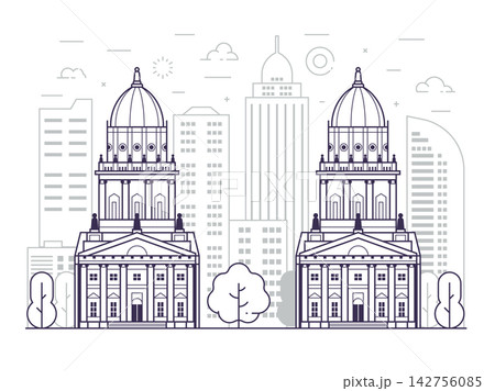 Gendarmenmarkt Square Berlin Landmark City Scene Gendarmenmarkt Square Berlin Landmark City Scene 142756085