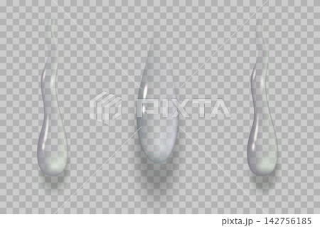 Transparent water drops or liquid elements falling on a checkered background Transparent water drops or liquid elements falling on a checkered background 142756185