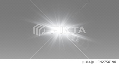 Bright sunbeam rays with sparkling lens flare effect Bright sunbeam rays with sparkling lens flare effect 142756196