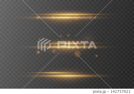 Golden light lines with glowing particle dust and bokeh effect creating abstract background Golden light lines with glowing particle dust and bokeh effect creating abstract background 142757021
