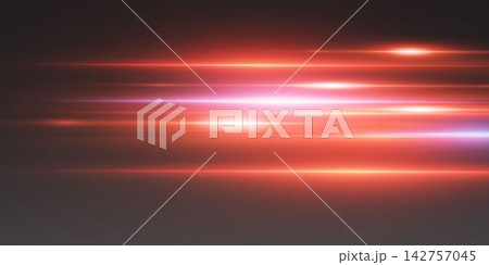 Abstract light streaks with red and purple hues creating a dynamic, energetic background 142757045