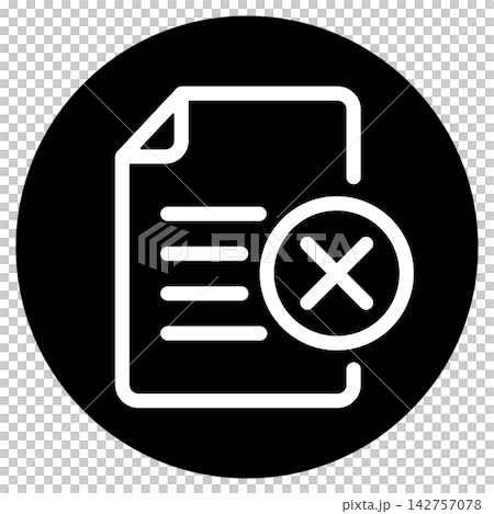 X mark and text file icon X mark and text file icon 142757078