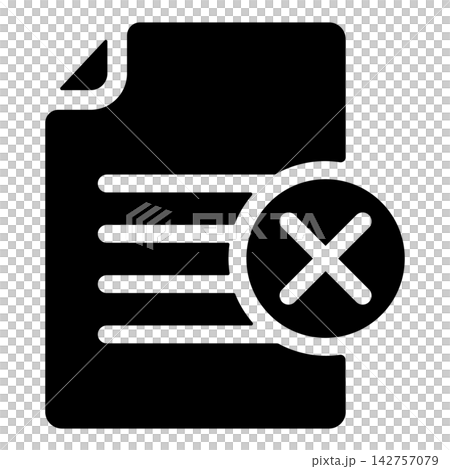 X 標記和文字檔案圖標 X 標記和文字檔案圖標 142757079