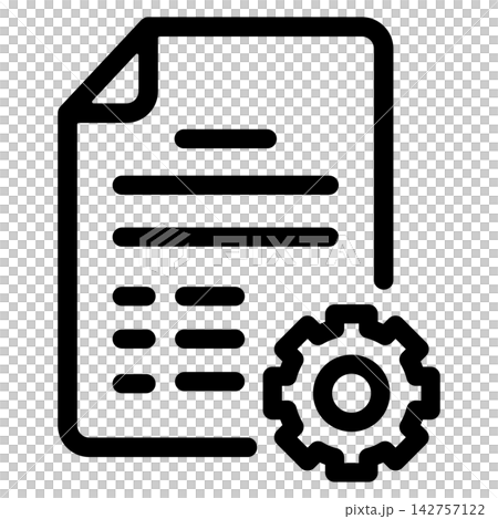 Gear and text file icon Gear and text file icon 142757122
