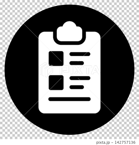 Binder and questionnaire form, checklist items, icons Binder and questionnaire form, checklist items, icons 142757136