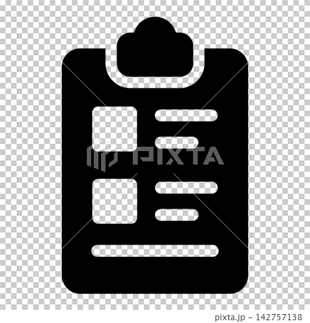 Binder and questionnaire form, checklist items, icons Binder and questionnaire form, checklist items, icons 142757138