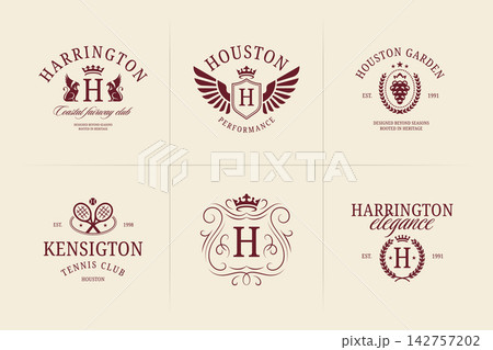 Timeless Artisanal Script Monogram Vector Logo Collection for Boutique Small Business Brands 142757202