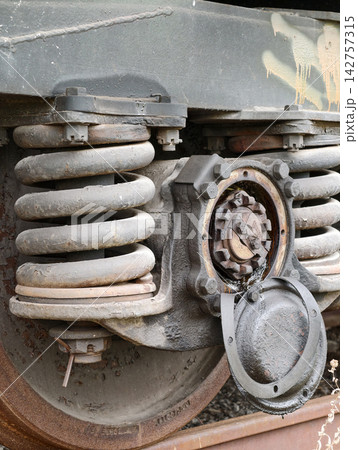 Freight wagon bogie containing bearing wheel and spring suspension designed for durability under demanding cargo railway conditions Freight wagon bogie containing bearing wheel and spring suspension designed for durability under demanding cargo railway conditions 142757315