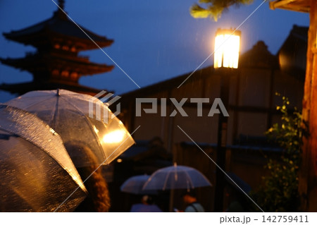 People Walking with Umbrellas in the Rain People Walking with Umbrellas in the Rain 142759411