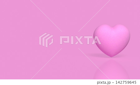 Soft Pink Heart on a Romantic Background with Copy Space 3d render. Soft Pink Heart on a Romantic Background with Copy Space 3d render. 142759645