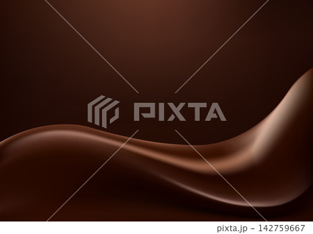 Dark chocolate brown wave on a smooth coffee gradient background Dark chocolate brown wave on a smooth coffee gradient background 142759667