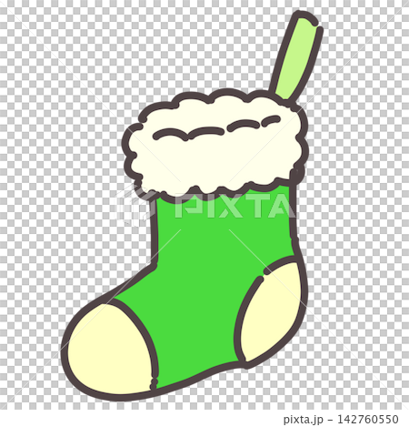 緑のクリスマスソックス 142760550