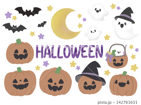 ハロウィン素材セット ハロウィン素材セット 142761631