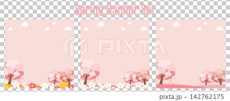 櫻花樹方形橫幅 櫻花樹方形橫幅 142762175