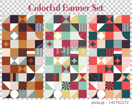 橫幅套裝 - 幾何圖案 - 豎版 橫幅套裝 - 幾何圖案 - 豎版 142762272