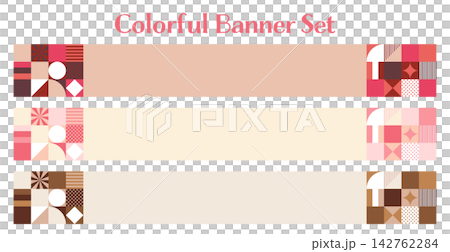 Banner Set - Geometric Pattern - Horizontal Banner Set - Geometric Pattern - Horizontal 142762284