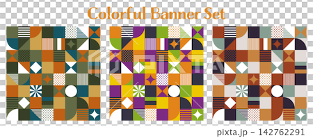 Banner Set - Geometric Pattern - Square Banner Set - Geometric Pattern - Square 142762291