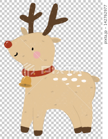 cartoon illustration of a reindeer cartoon illustration of a reindeer 142762977