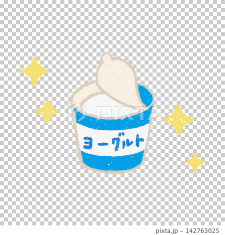 Cute, hand-drawn yogurt with sparkle Cute, hand-drawn yogurt with sparkle 142763025