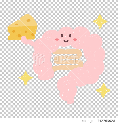 Sparkling intestines with hand-drawn cheese Sparkling intestines with hand-drawn cheese 142763028