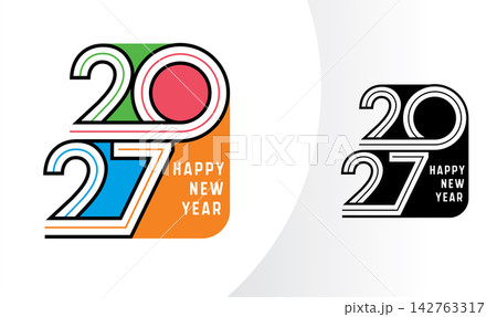 modern 2027 colorful line number design modern 2027 colorful line number design 142763317