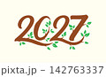 modern 2027 nature tree red number design 142763337