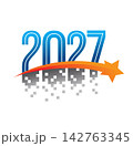 modern 2027 star pixel number design 142763345